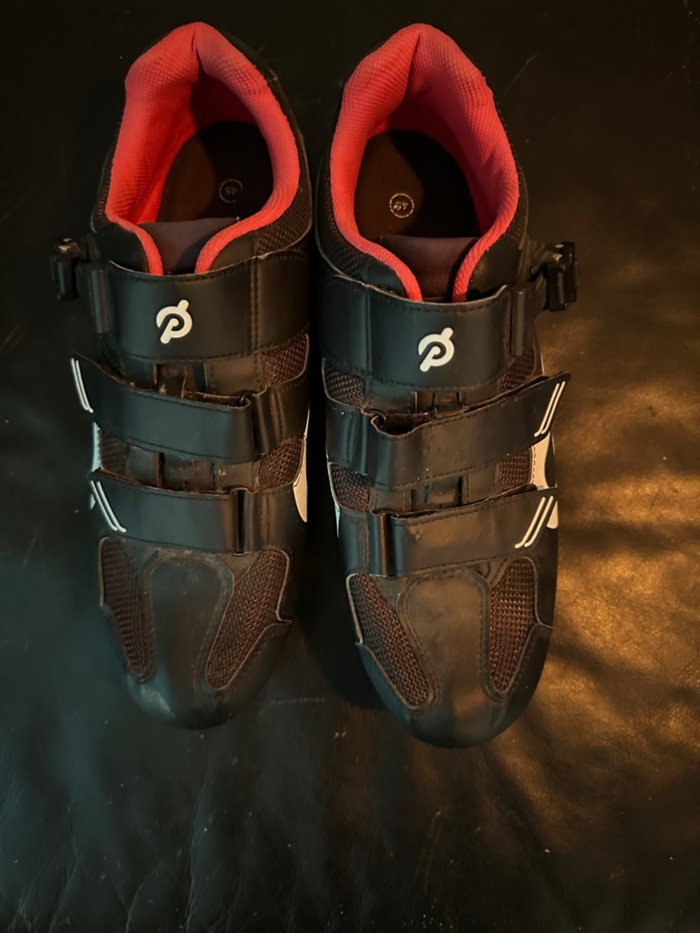 Peloton Men’s Black Cycling Shoes with Red Interior